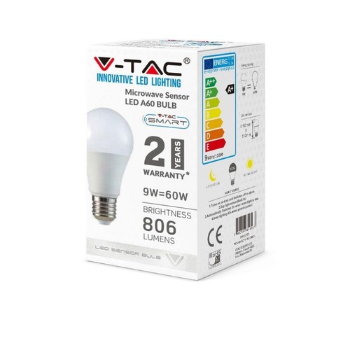 Tac lampadina led e27 a60 - v-tac, 9w